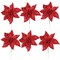 12-Pack: Red Glitter Poinsettia Picks, 8.5" Wide, Festive Holiday Accents, Christmas Picks, for Trees, Wreaths, & Garlands, Home & Office Decor, Floral Home by Artificial Flowers
